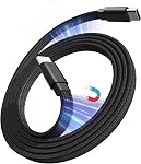 Magtame Magnetic USB C to USB C Cable 3.3ft, 60W Fast Charging Coiled Type C Cable, Organized Anti-Tangle Flat Braided Data Sync Charger Cord, Compatible with iPhone 17/16, Galaxy S24/S23, Switch