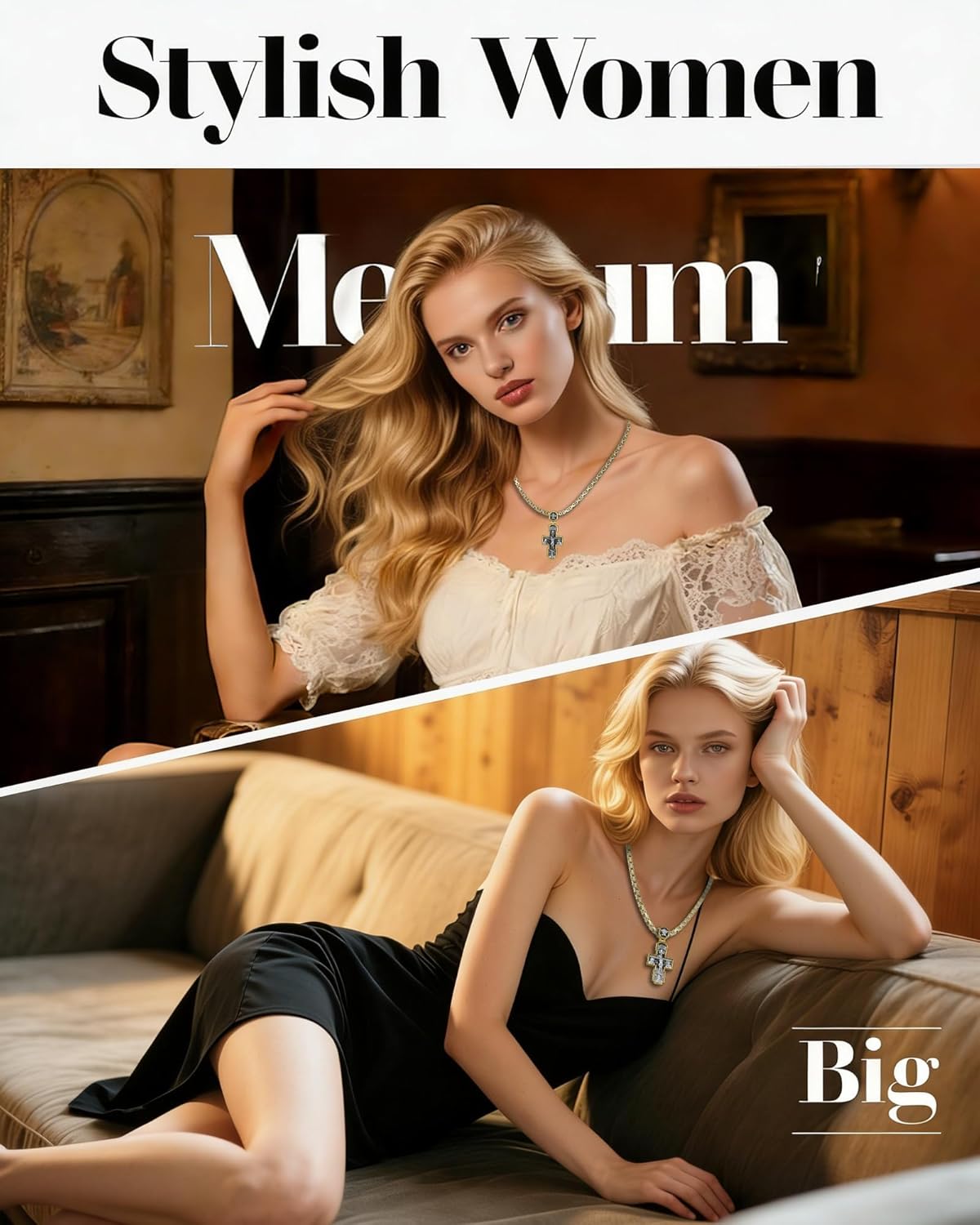 Orthodox Cross Necklace with Luxury Gift Box - High Detail Jesus&Saints Apostles Crucifix Pendant with Byzantine Chain, Antique Gold/Silver Tone, Religious Jewelry Gift - Image 5