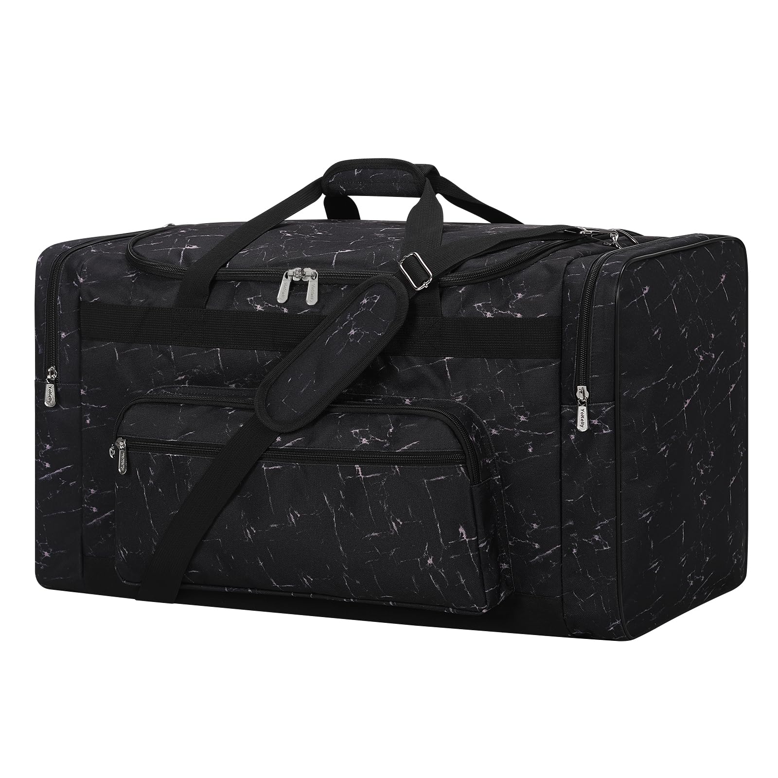 Sport Holdall Duffle Bag 75L Gym Duffle Bag with Shoulder Strap Overnight Weekender Bag for Men and Women (Marble, 75L)