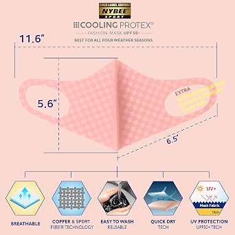 NYBEE SPORT Washable Face Mask For Women, Unisex, Breathable, Reusable