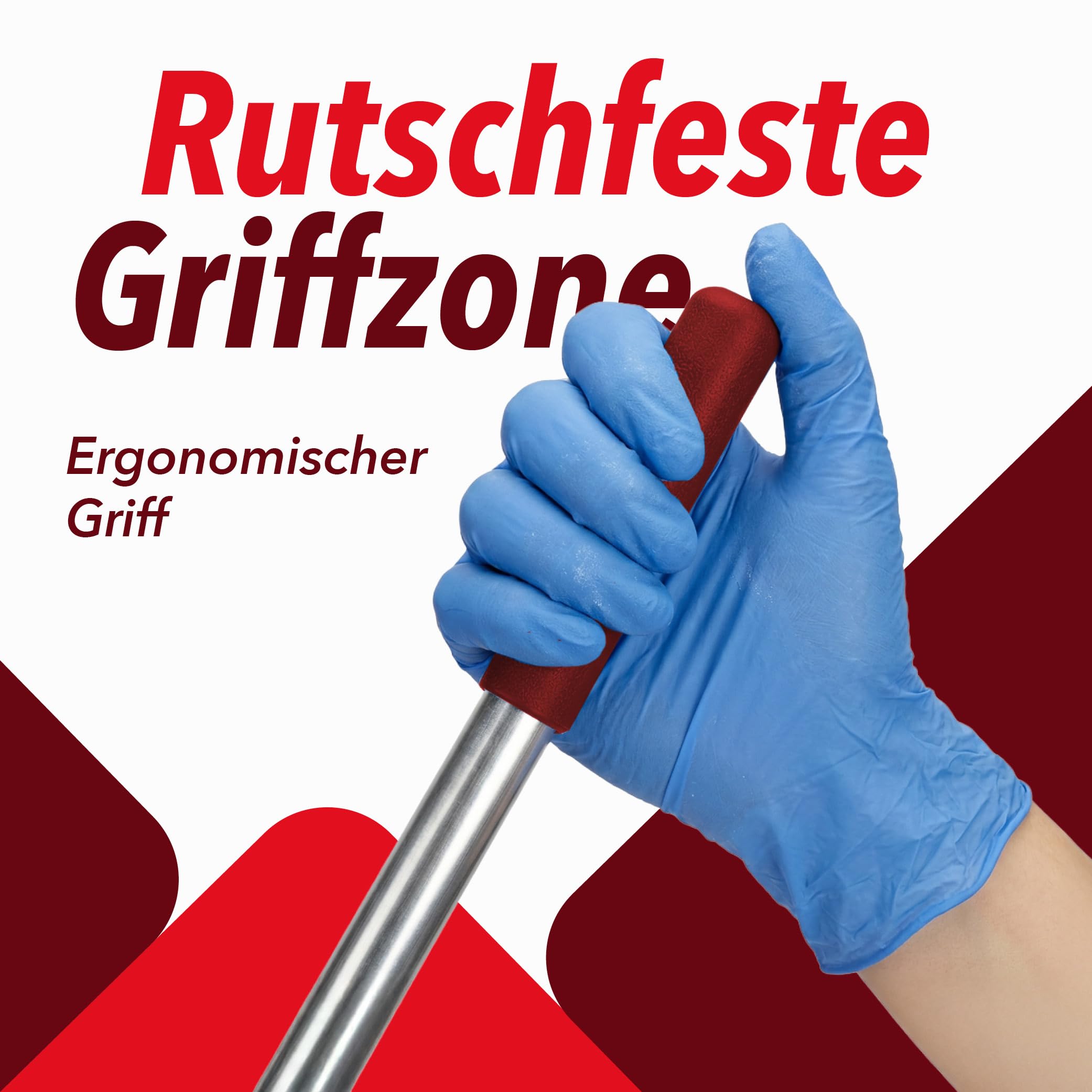 G.I.V. Bodenwischer Set Moppstange Aluminium mit Rändelhandgriff + Klapphalter mit Fußtaste & 5X Microfasermopp Bezug 50cm - Wischbezug Microfaser - Wischer Bodenreinigung - Wischmopp mit Stiel