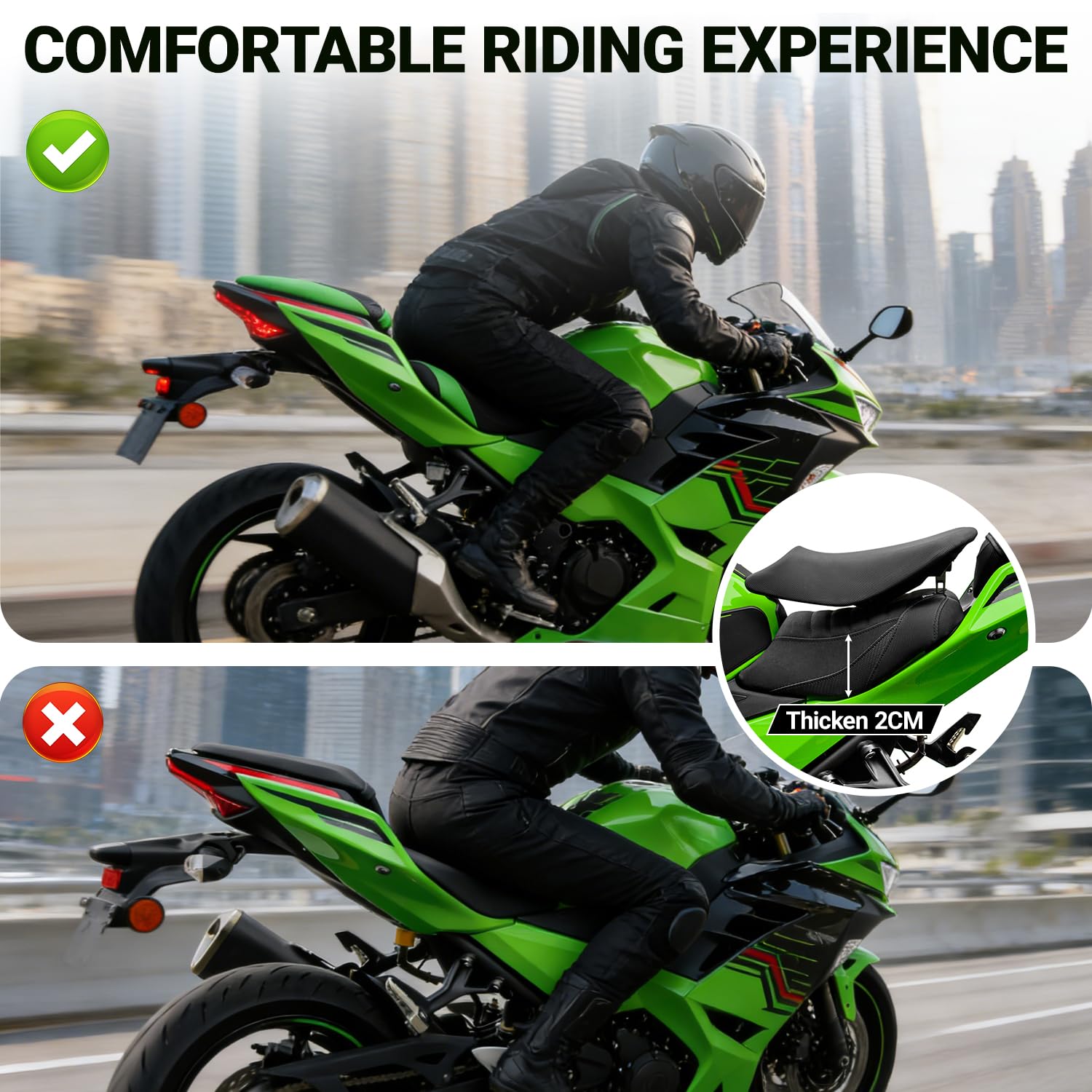 Amazon.com: Motorcycle Driver Seat for Kawasaki Ninja400 Z400 2018