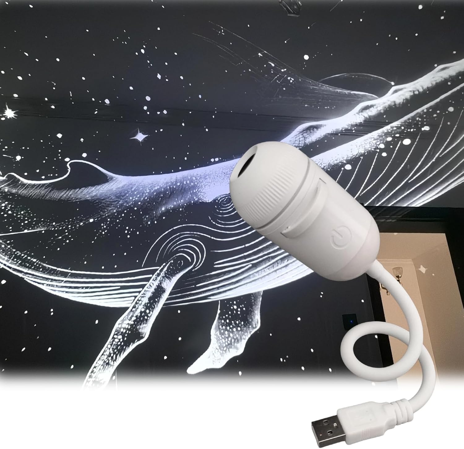 Galaxy Projector Night Light, 2-in-1 Starry Sky Projector with Adjustable Brightness, 360° Rotating USB Mini Night Light for Kids Bedroom Room Decor (12 Films)