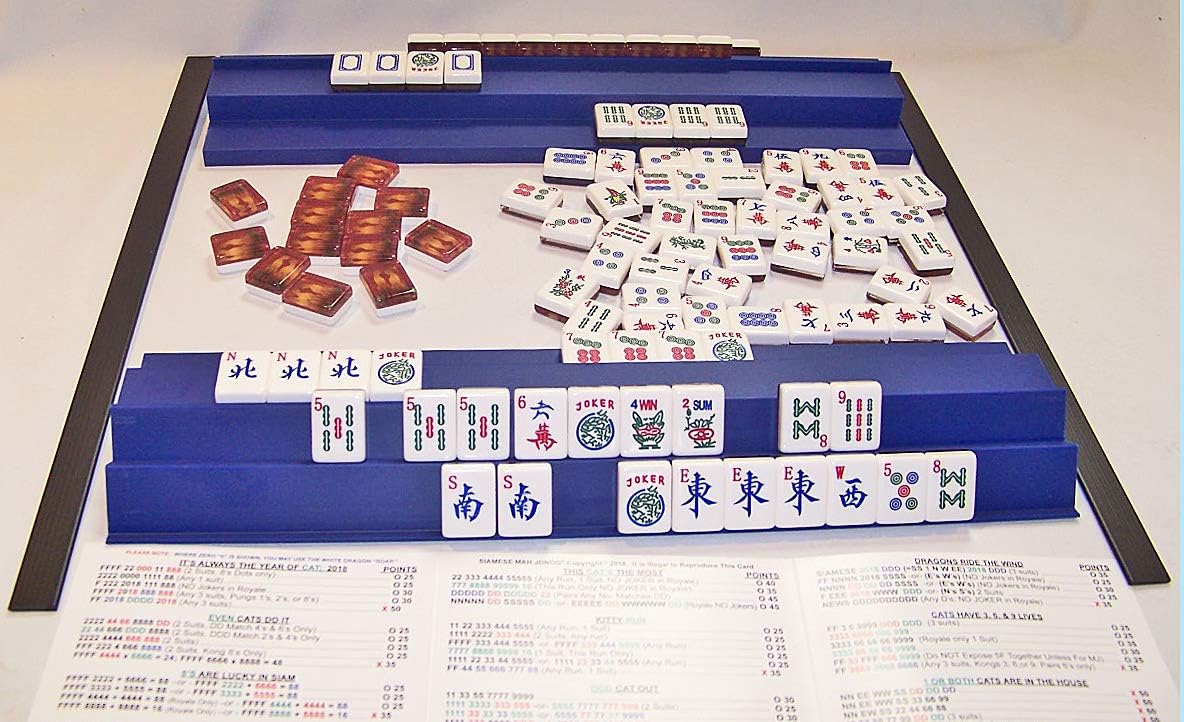 Siamese MAH JONGG Racks - 4 Blue