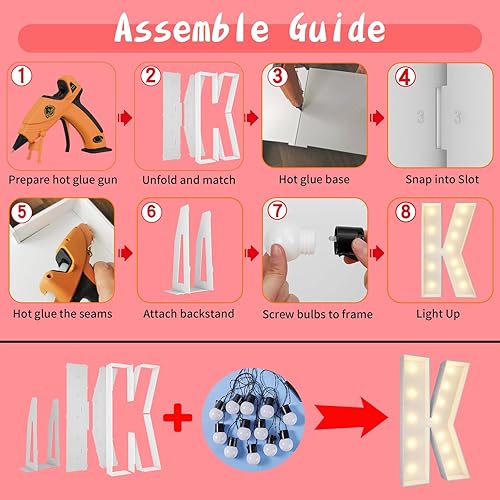 Vista 232 de Marco de números iluminados de 4 pies precortado, números de marquesina gigante, números 7, números de mosaico para globos, decoraciones de Número