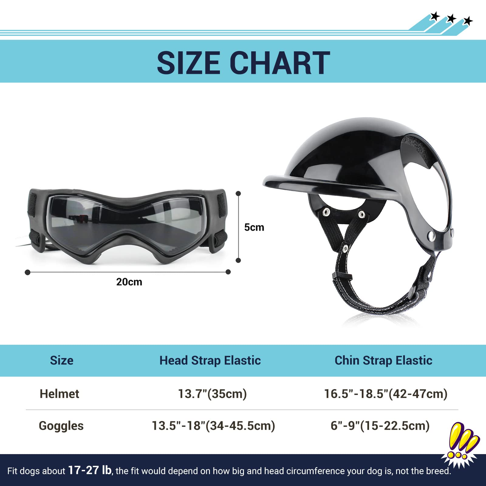 NAMSAN Lunettes de soleil antiUV pour chiens avec casque pour animaux de compagnie, résistantes au vent, protection oculaire pour chiens de petite, moyenne et grande taille