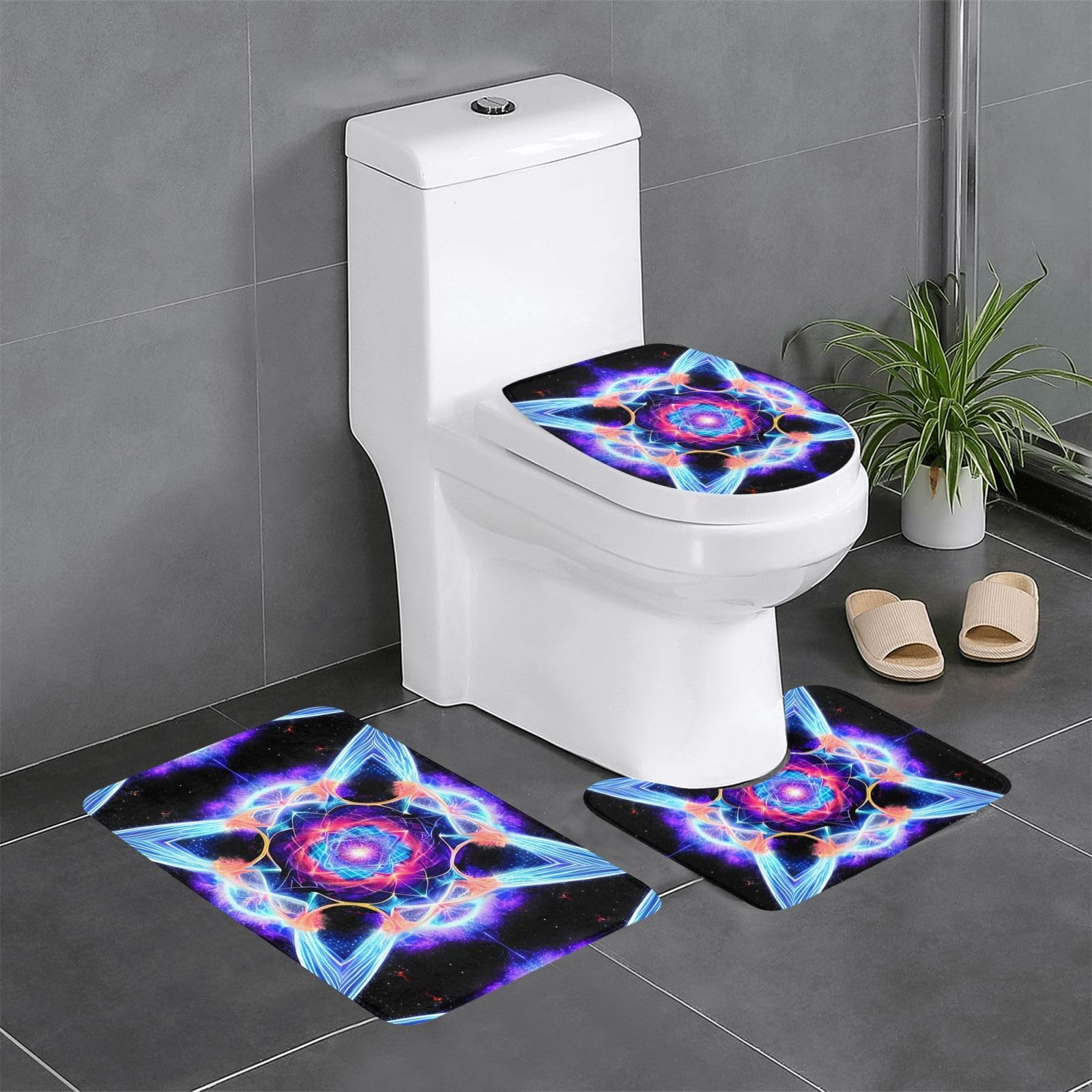 Tapis de salle de bain antidérapants finis les sols glissants grâce au motif spatial