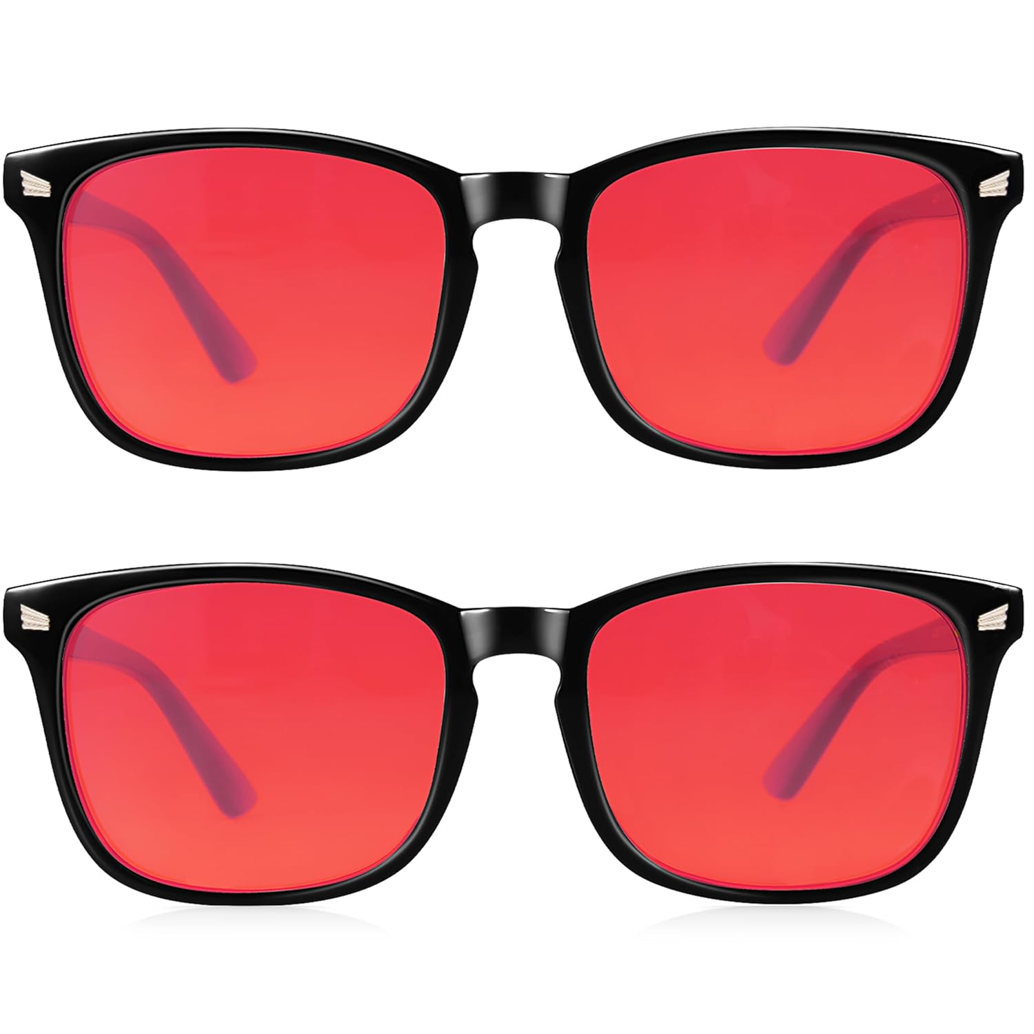 2 Packs Professional Sleep Glasses with 99 9 Blue Light Blocking Dual AR Coatings Red Lens Computer Gaming