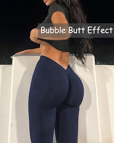 Miniatura 2 de Danysu - Leggings con espalda en V para mujer, pantalones de yoga de cintura alta, suaves, con efecto de glúteos levantados, para entrenamiento