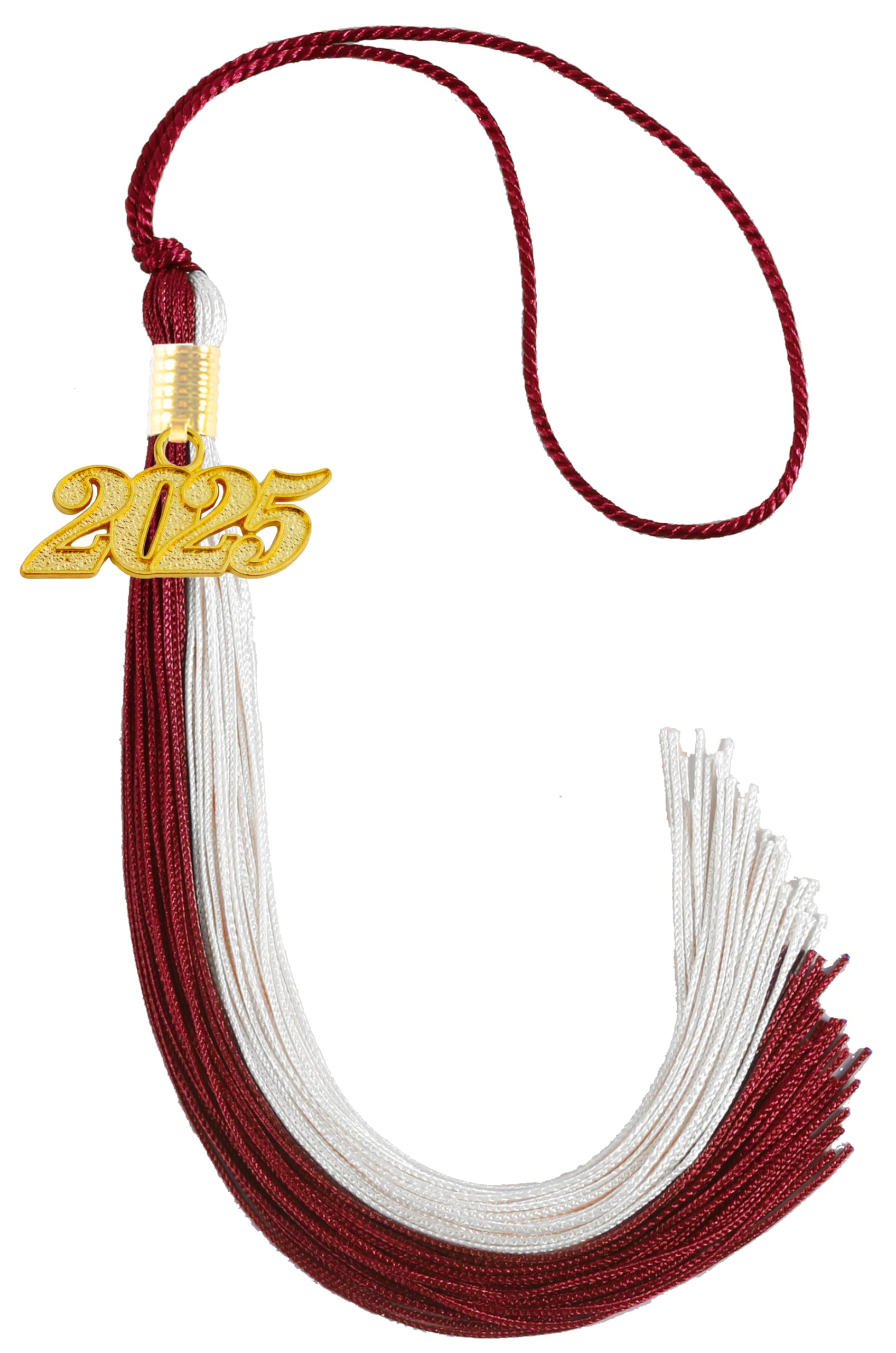 2025 Tassel Graduation,Maroon and White Tassel 2025