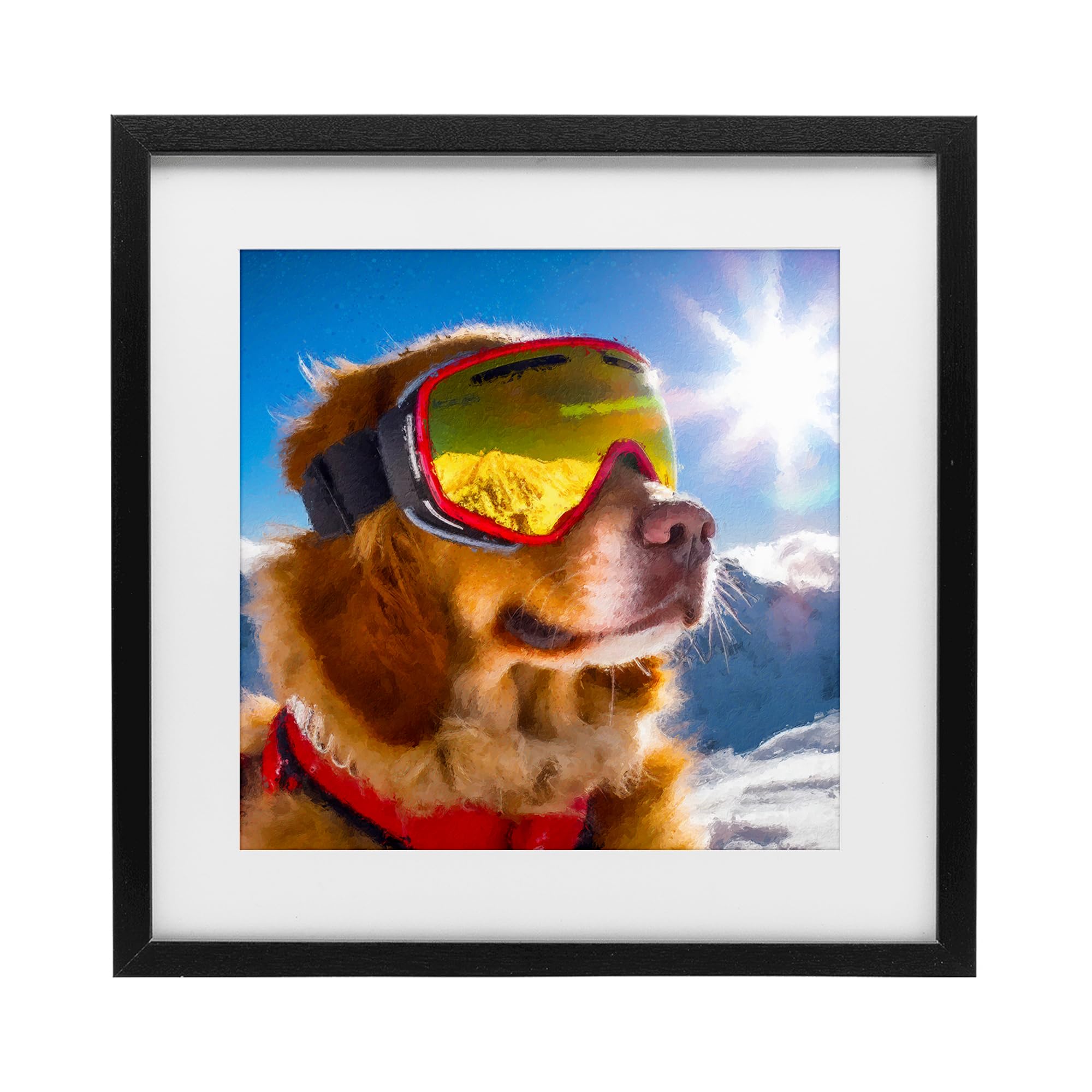 'Ski Goggles Retriever'| Framed Print Under Glass