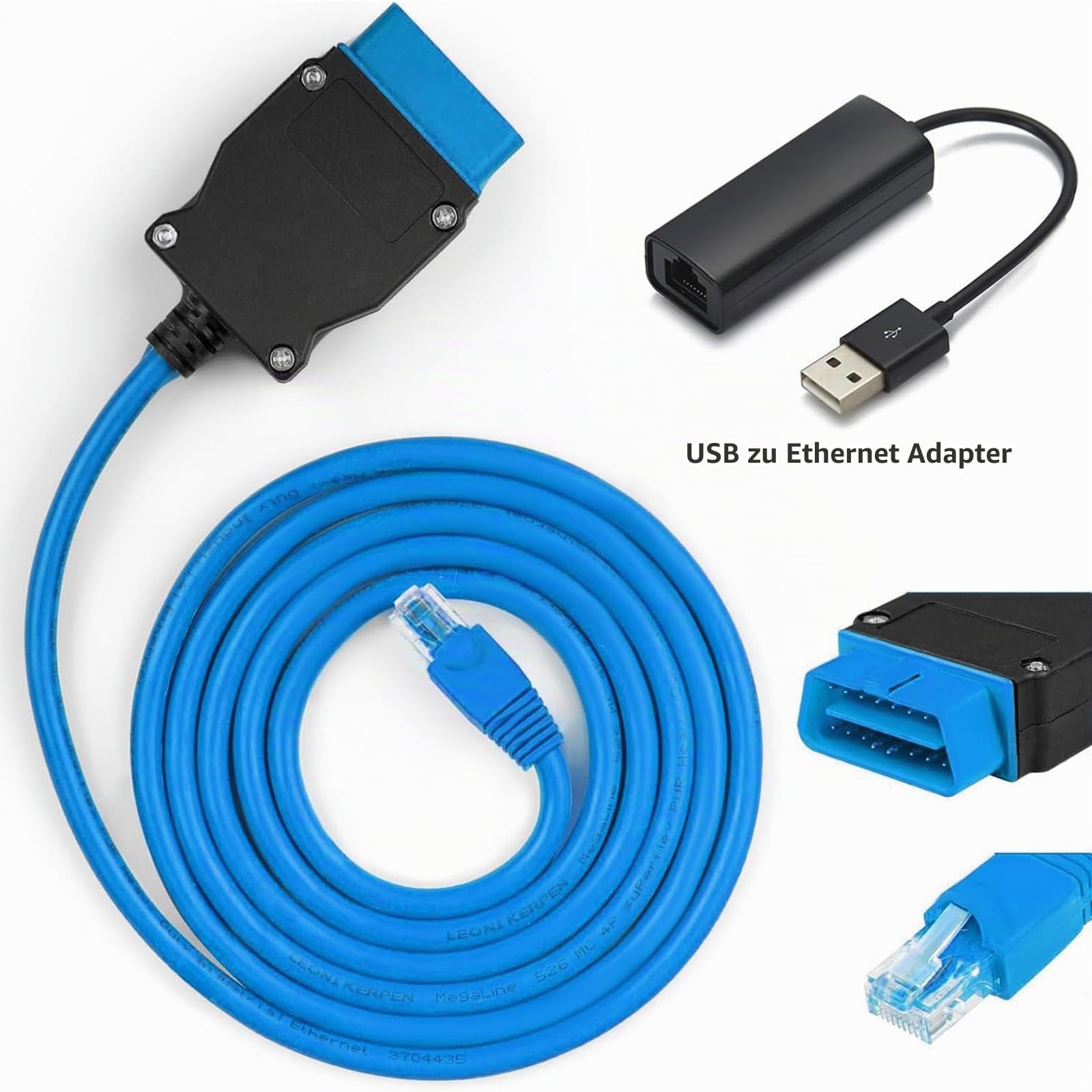 Juta VOE OBD2 Diagnose Adapter, Kompatibel mit Volvo SPA/CMA (ab 2016), Ersetzt 9513108/9513062, USB zu Ethernet Adapter für VIDA PC Software & Drittanbieter