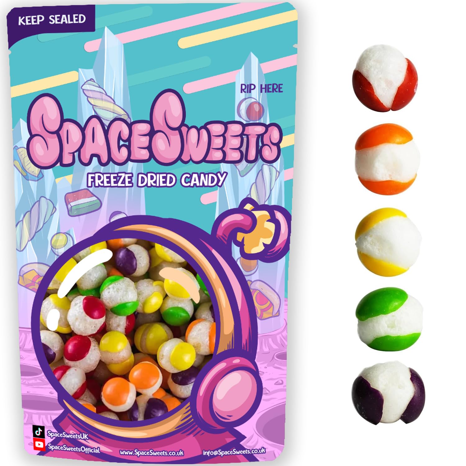 Freeze Dried Sweets - 100g Fruit Comets Viral Sweets - halal, vegan, vegetarian suitable - SpaceSweets - Freeze Dried Candy - Fun For All Ages - contains skittles
