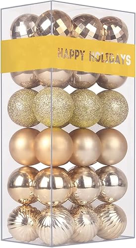 Miniatura 70 de Juego de 10 esferas de Navidad plateadas y rojas de 2.5 pulgadas, adornos para decoración de árbol de Navidad, inastillables, para cumpleaños