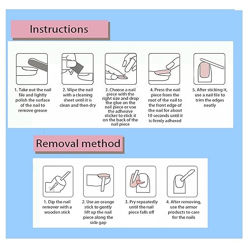 diduikalor 24 uñas postizas de San Valentín a presión con forma de ataúd de corazón uñas mate con diseños de tira juegos de uñas postizas de