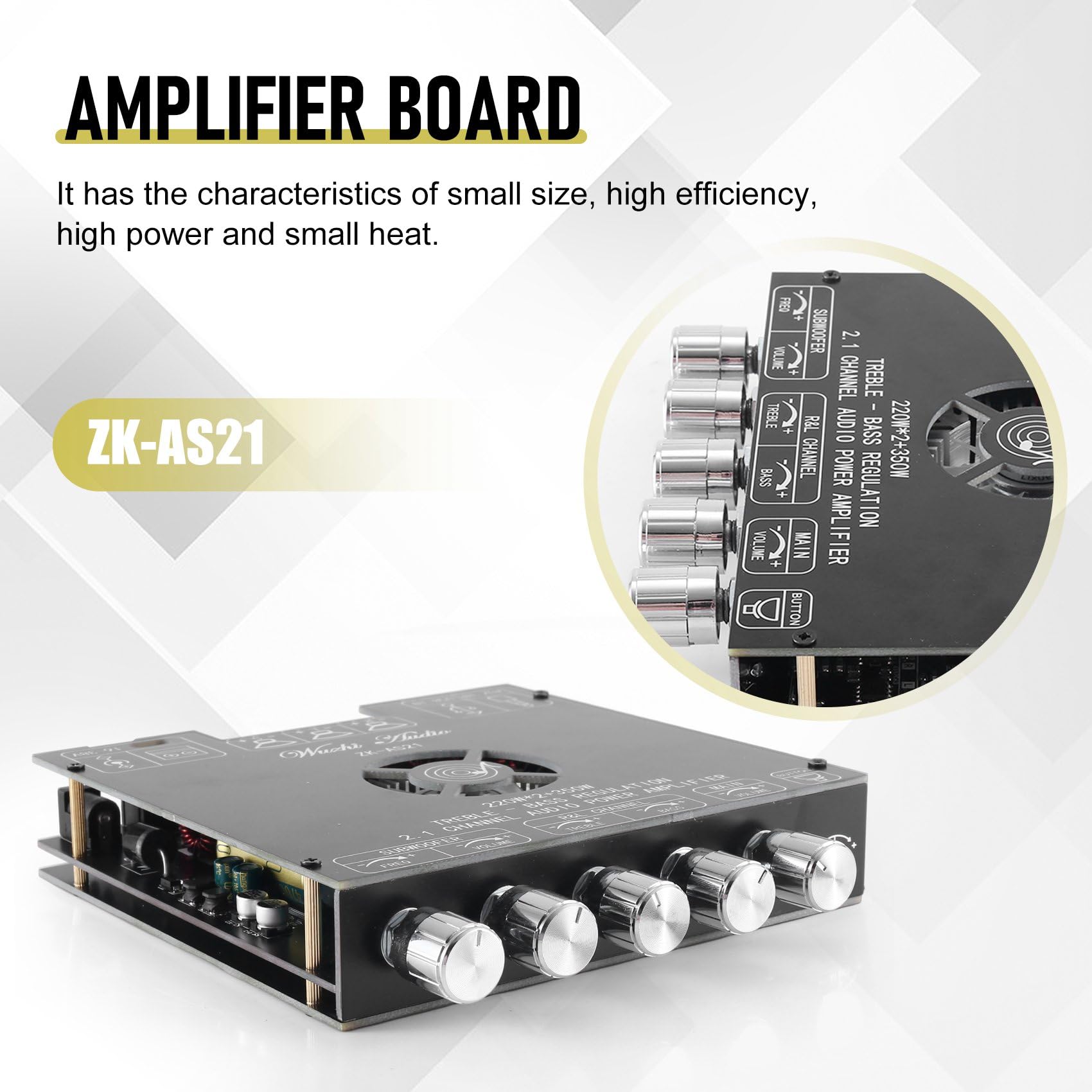 AS21 Carte D'Amplificateur Audio Bluetooth NuméRique Subwoofer 220Wx2 + 350W 2.1Channel TPA3255 Module D'Amplificateur de Puissance Audio