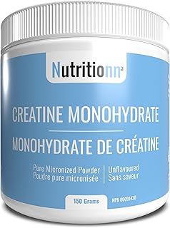 Creatine Monohydrate by Nutritionn - Increases Lean Muscle Mass - 150 Grams Pure Unflavoured Micronized Powder - Premium Workout and Bodybuilding Supplement