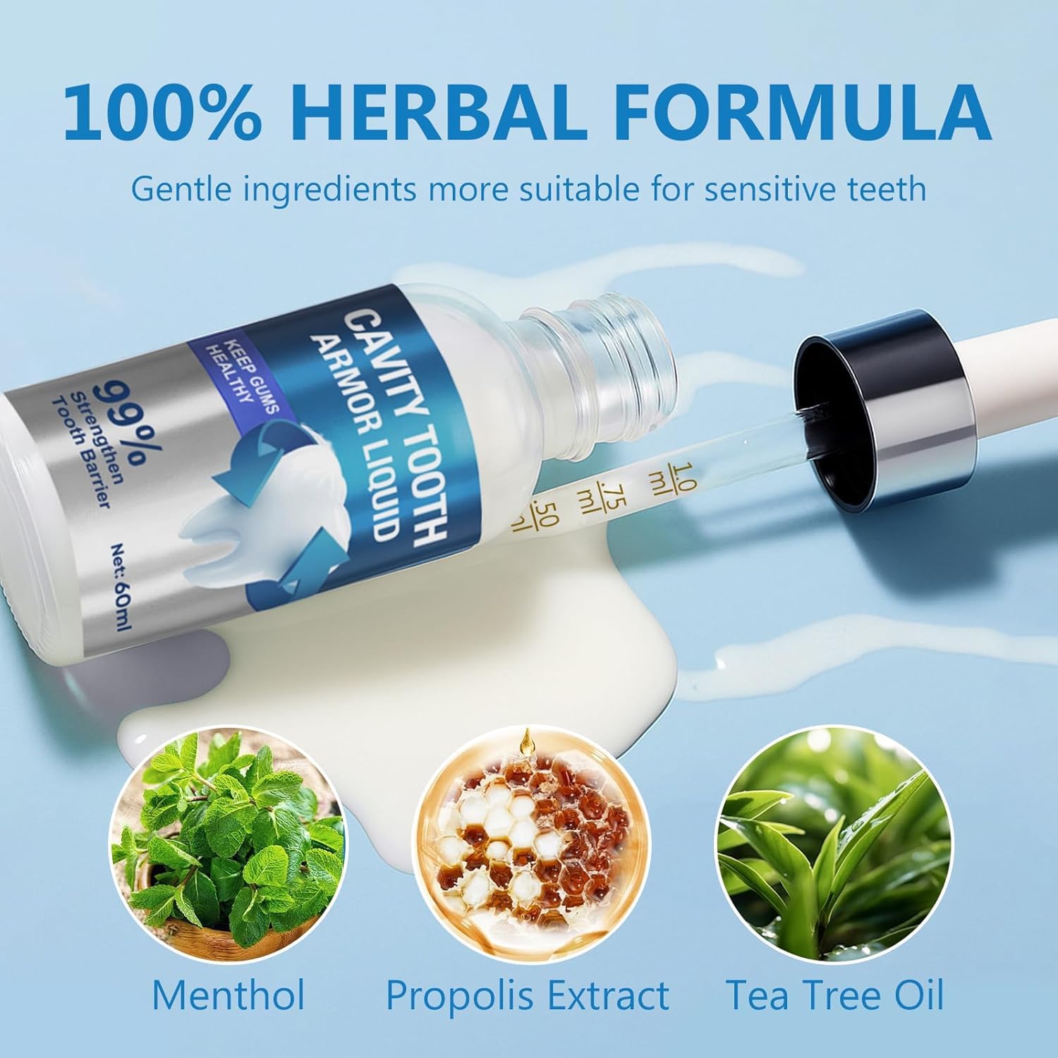 Cavity Healing Tooth Armor Liquid - Advanced Enamel Repair & Nano Hydroxyapatite Remineralization Drops for Sensitive Teeth - Supports Gum Health & Cavity Reversal — view 7