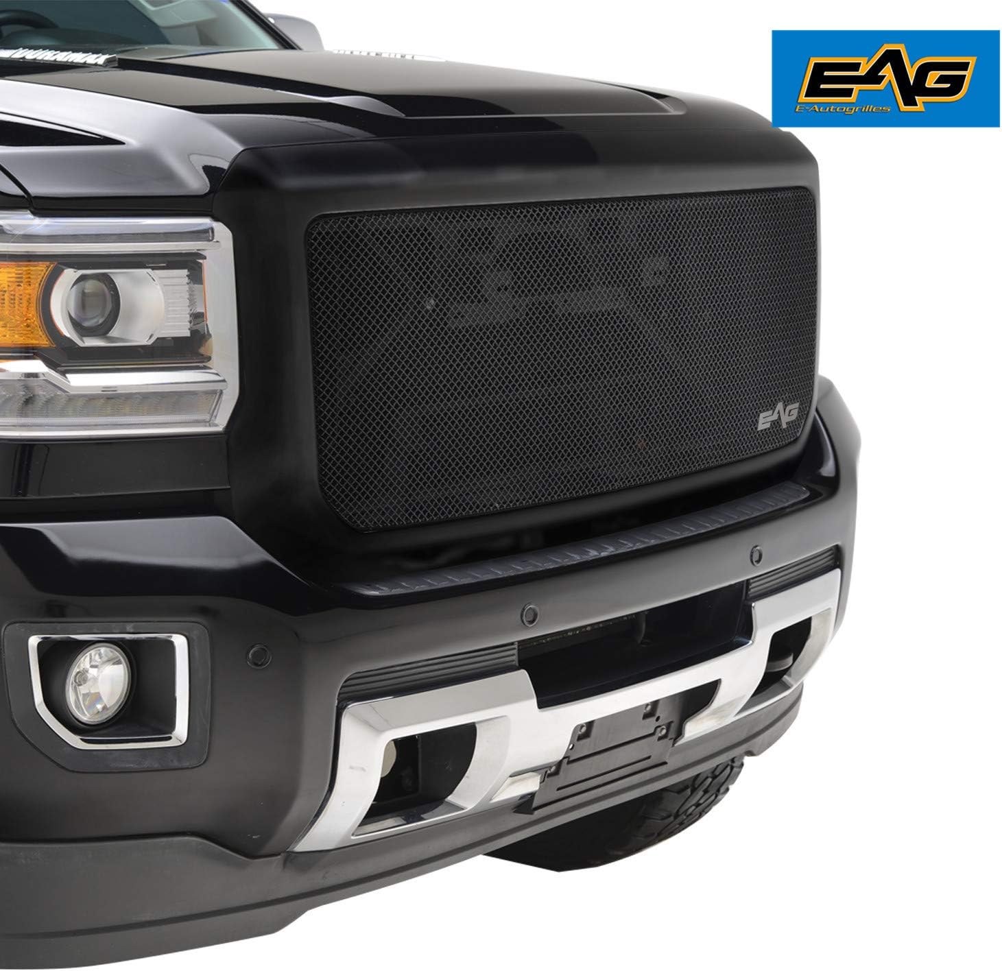 EAG Replacement Grille Black Stainless Steel Wire Mesh with ABS Shell Fit for 15-18 GMC Sierra 2500/3500