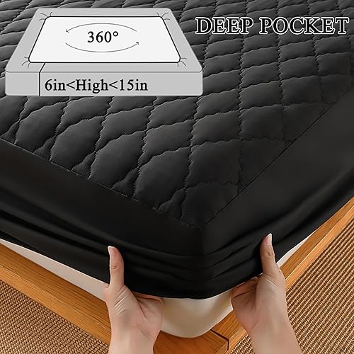 Miniatura 4 de Protector de colchón impermeable tamaño Queen  Sin ruido de grado hospitalario, 12 pulgadas de profundidad, funda a prueba de orina para