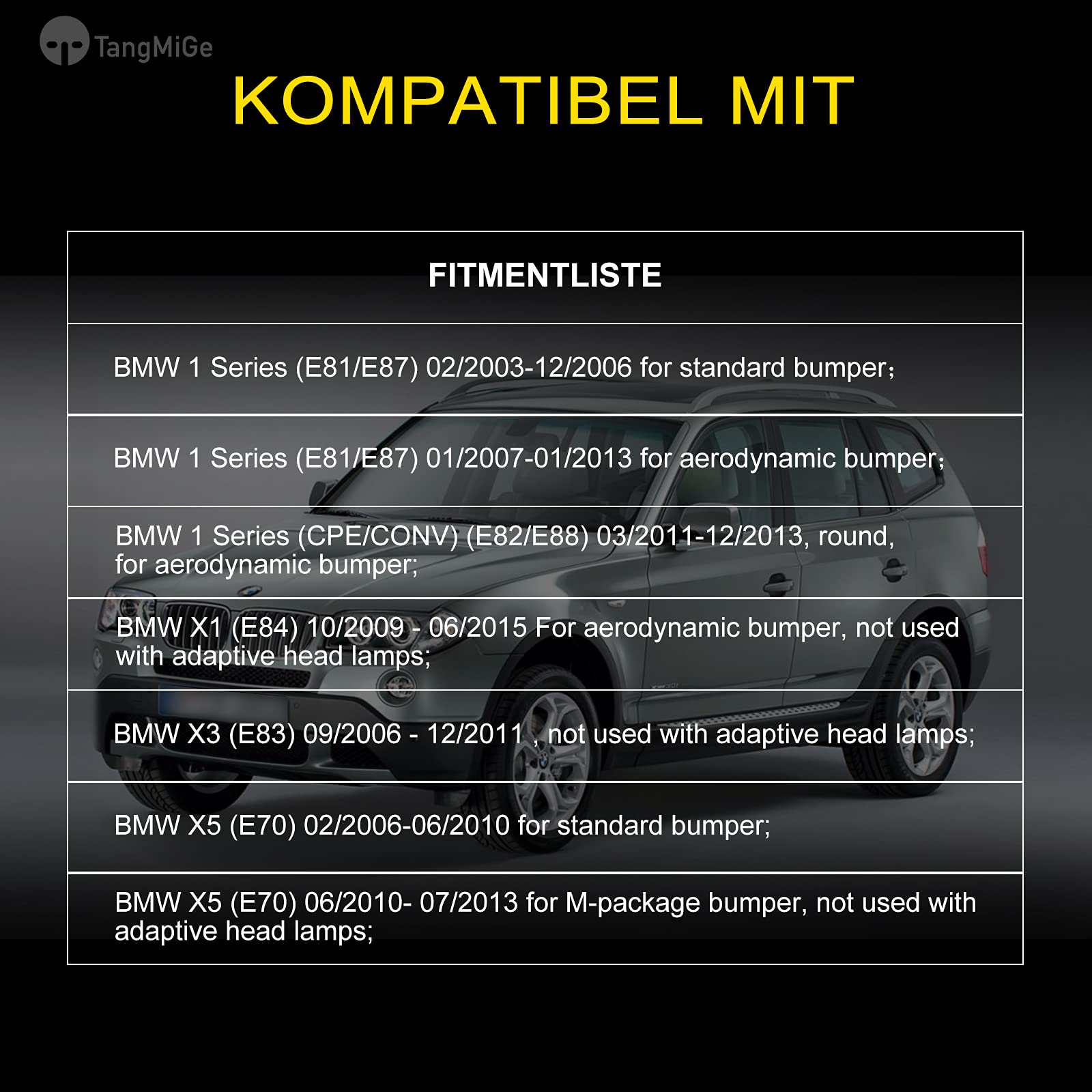 TangMiGe Nebelscheinwerfer Für BMW E70 E81 E83 E84 Produktbild-Vorschau 4