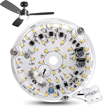 JIANWEI 4 inch Ceiling Fan LED Light Replacement 6000K, 18W LED Retrofit Kit, Dimmable Ceiling Fan Lights Kit 120V 1800LM Round LEDs Lights Engine for Ceiling Ligh-tAs Shown