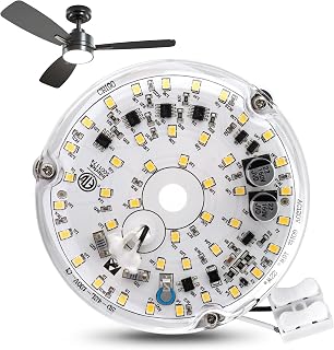 JIANWEI 4 inch Ceiling Fan LED Light Replacement 6000K, 18W LED Retrofit Kit, Dimmable Ceiling Fan Lights Kit 120V 1800LM Round LEDs Lights Engine for Ceiling Ligh-t(As Shown)