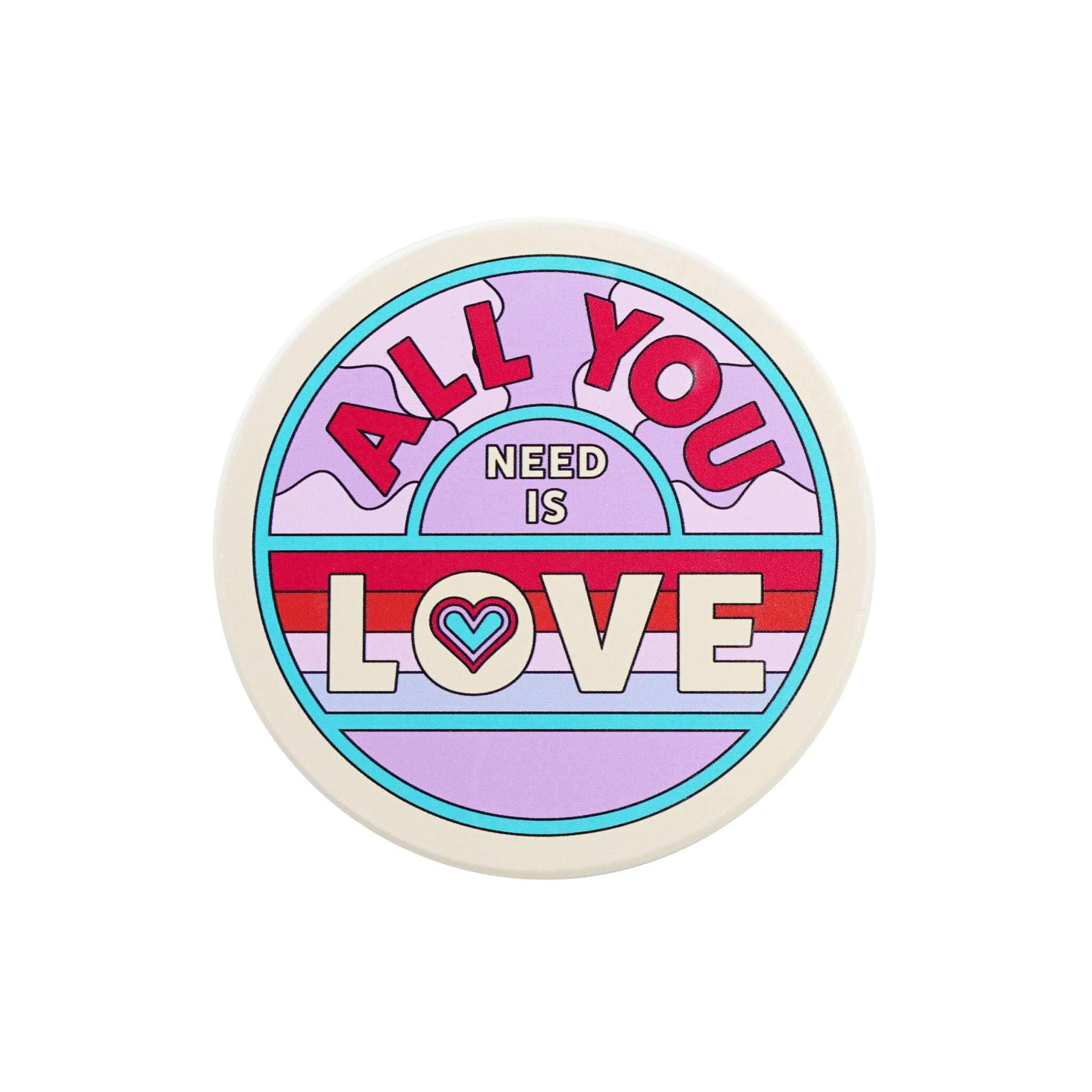 Half Moon Bay | The Beatles | All You Need Is Love | 4 Inch Round Stoneware Drinks Coaster | Official Merchandise | Record Desk, Home Pub & Workshop Mat | Father’s Day 2026 Gift for Dad