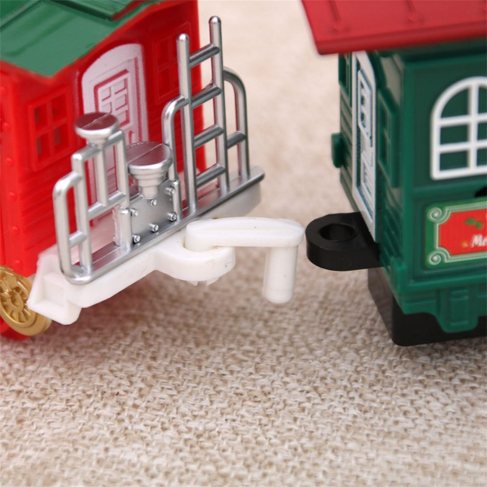 Decoración de tren navideño con música