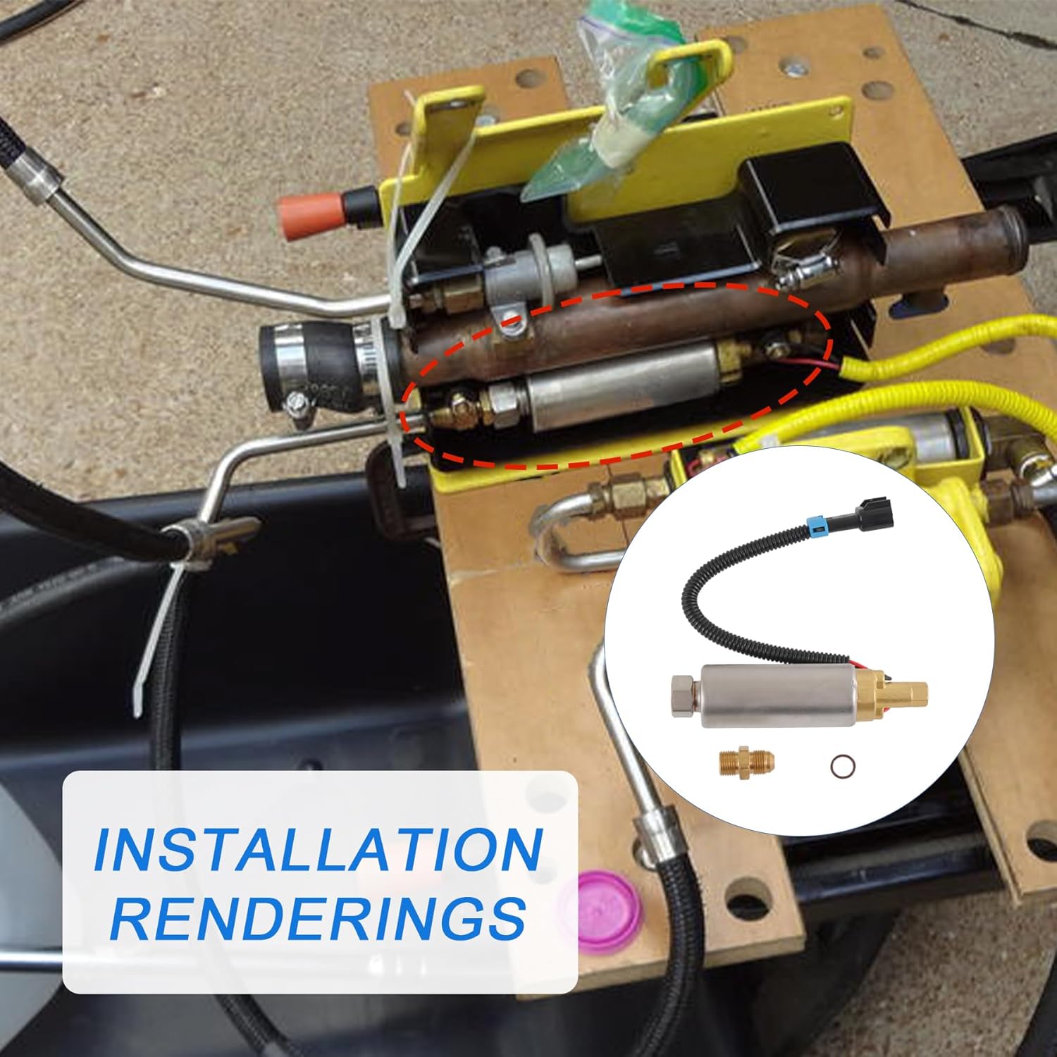 High Pressure Electric Fuel Pump 861156A1 PH500-M014 Replacement For Mercruiser EFI MPI V6 V8 305 350 454 502 4.3 5.0 5.7 7.4 8.2 Fuel Injected Marine Engines 807949A1 18-35433 9-35433 E11004