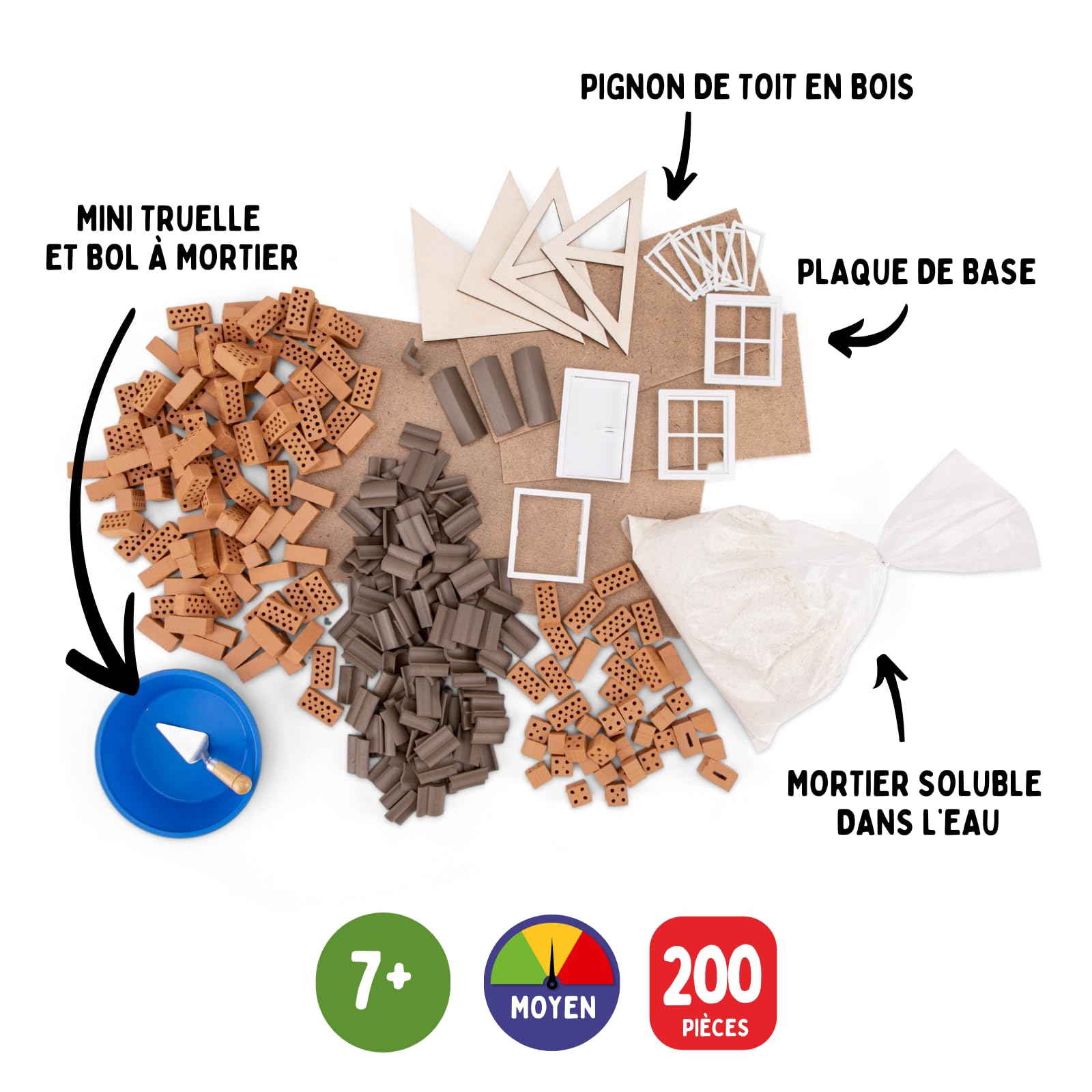 Teifoc 4300 Kit de Construction en Briques – Maison à colombages, Set créatif avec 200 Mini-Briques, Maison DIY à Construire, Jouet pour Filles et garçons 7–9 Ans, idée Cadeau Noël