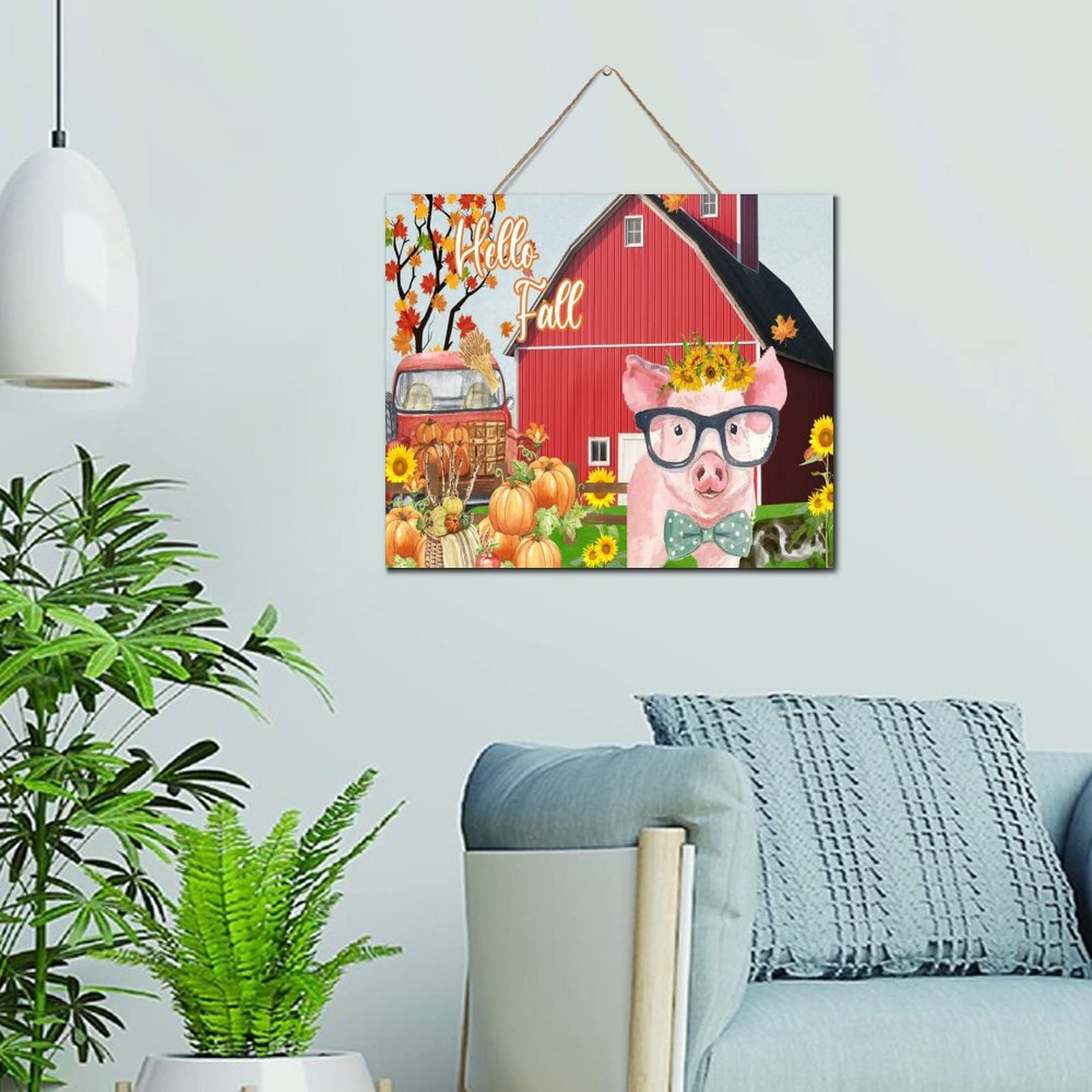Décoration murale en bois pour cuisine et extérieur ambiance automne