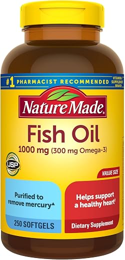 Fish Oil – Nature’s Bounty Omega 3 Supplements – Supports Heart Health, 1200 Mg Fish Oil