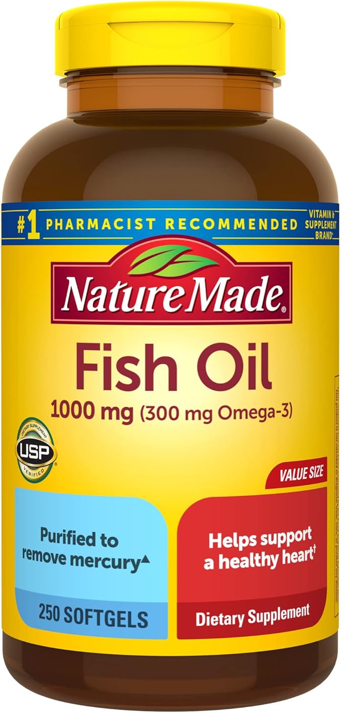 Nature Made Fish Oil 1000 mg Softgels, Fish Oil Supplements