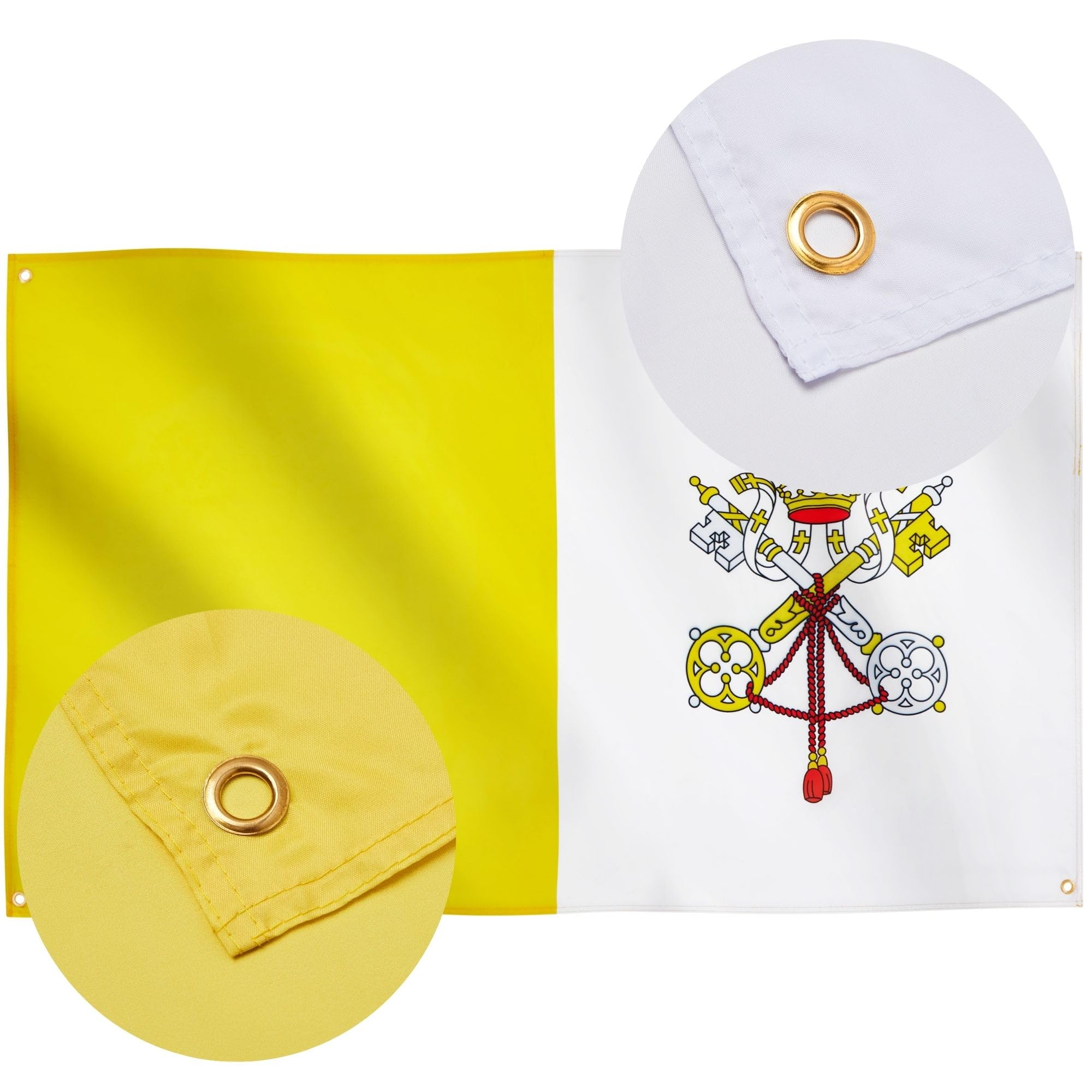 Runesol Vatican City Flag, 91x152cm, 3ft x 5ft, 4 Grommets, Eyelet In Every Corner, Catholicism, The Holy See, La Santa Sede - Image 4