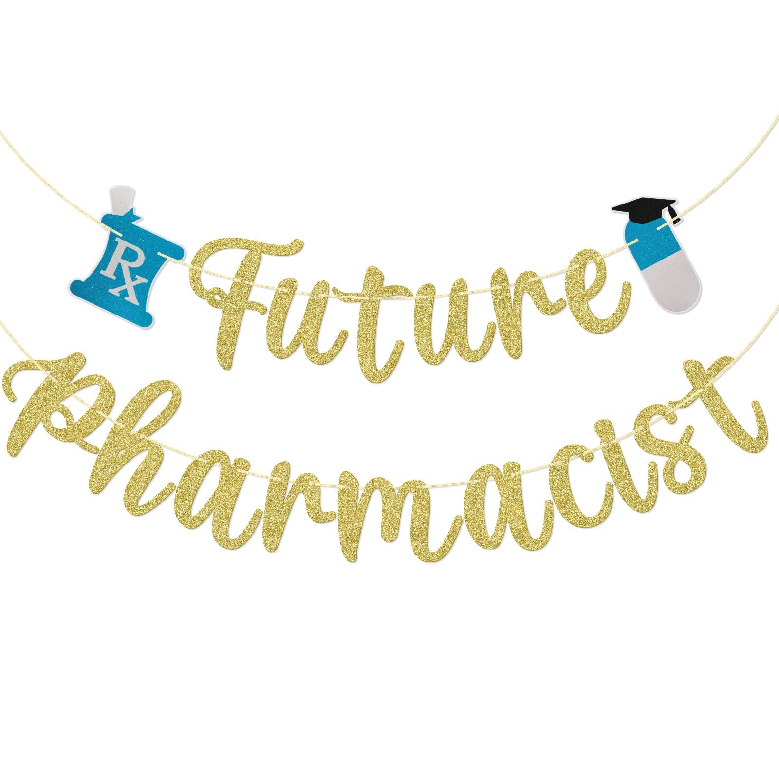 Future Pharmacist Banner, Pharmacist Graduation Party Decorations, Pharmacy Graduation Decorations, Pharmacist Graduation Party Decor, Gold Glitter