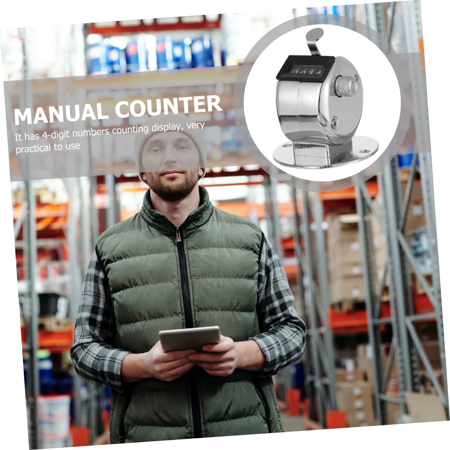 POPETPOP Manual 4 Counter Tally Clicker Counting Device Metal Desk Tally Mechanical Recorder