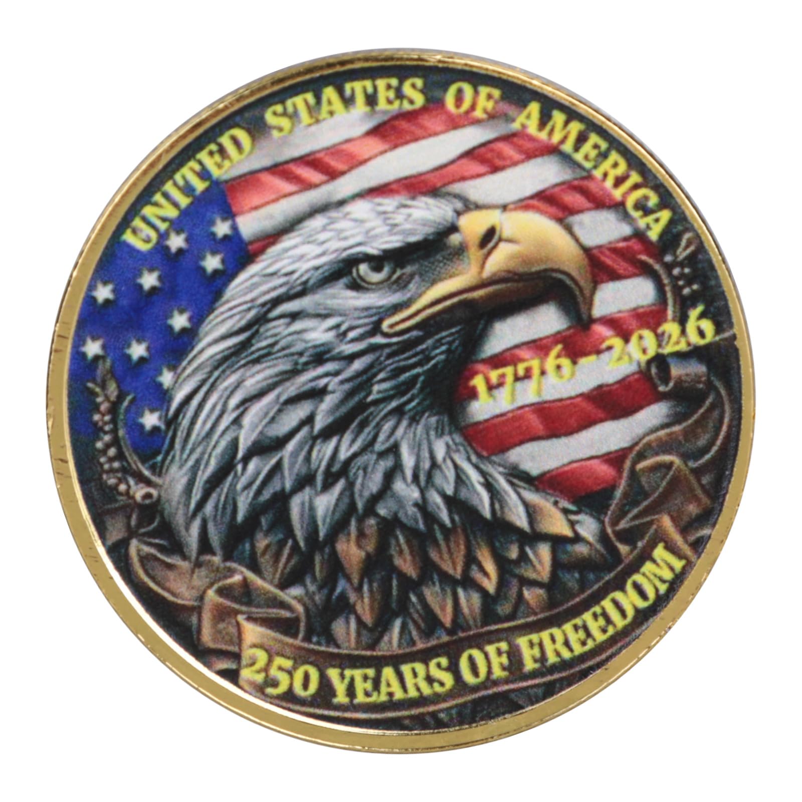 Nucelit America Anniversary Collectible Coin Celebrating 250 Years of Freedoms Commemorative Medals for Valuable Collections Patriotic Coin