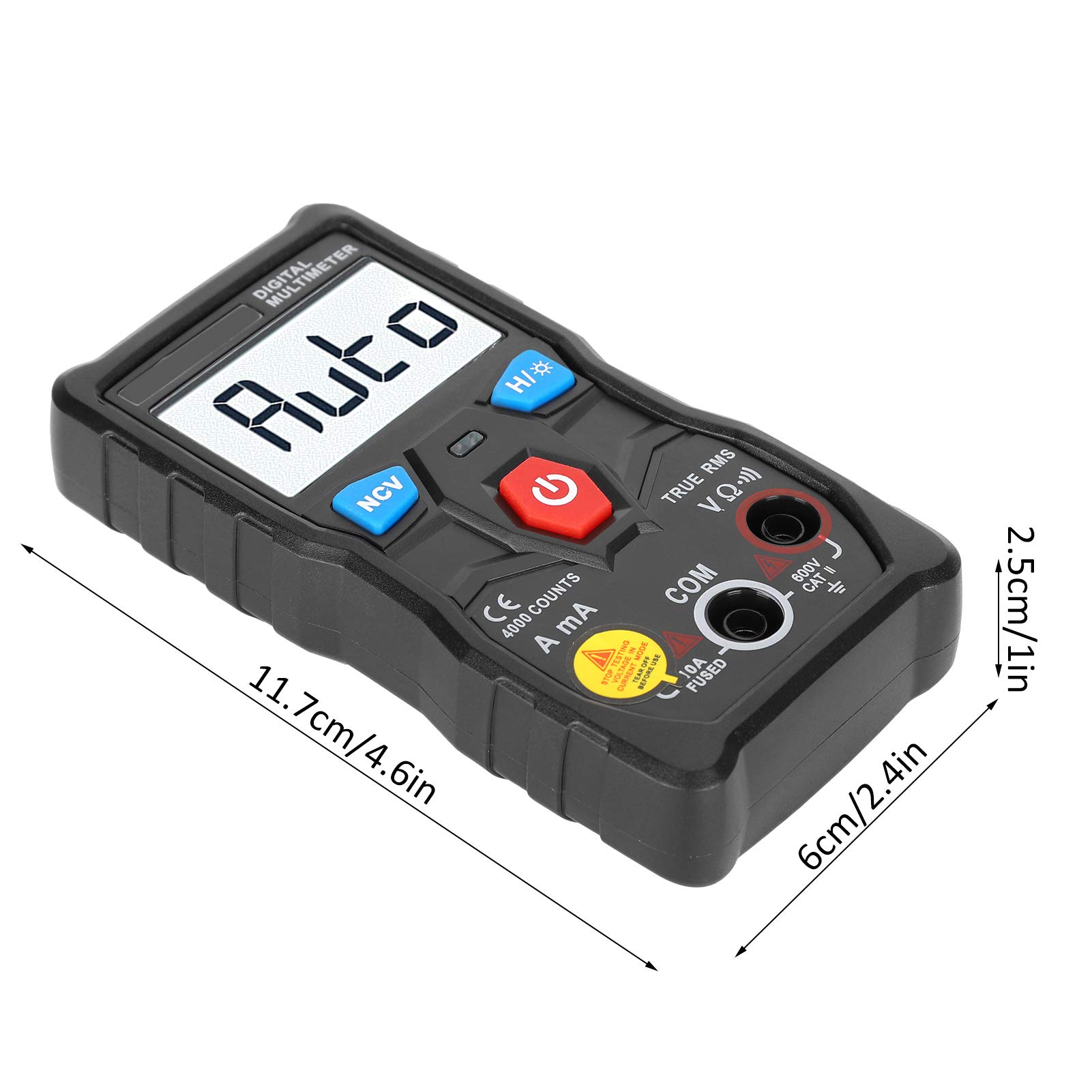 FLEXMAN Tester Multimetro Digitale, Voltmetro CA CC e Misuratore Voltmetro Ohm, Tester Tensione Misurazione Display Apparecchiature Prova Elettriche, Corrente CA, Batteria