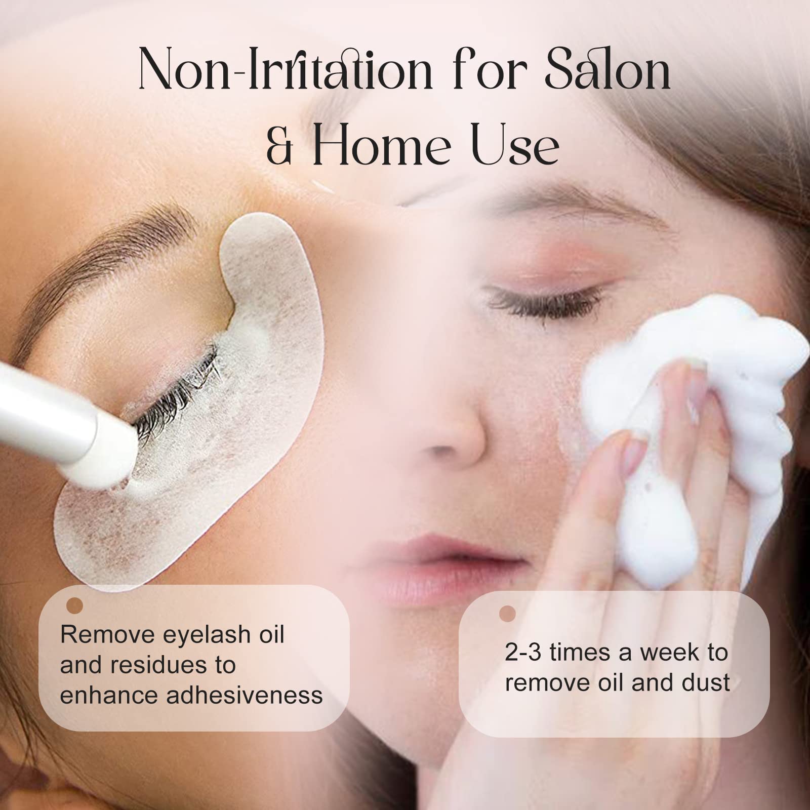 ALLOVE Wimpern-Shampoo-Konzentrat, 5 ml * 10 Wimpern-Shampoo für Wimpernverlängerungen, empfindliches und nicht reizendes Wimpernverlängerungs-Reinigungskonzentrat, Wimpern-Shampoo – parfümfrei