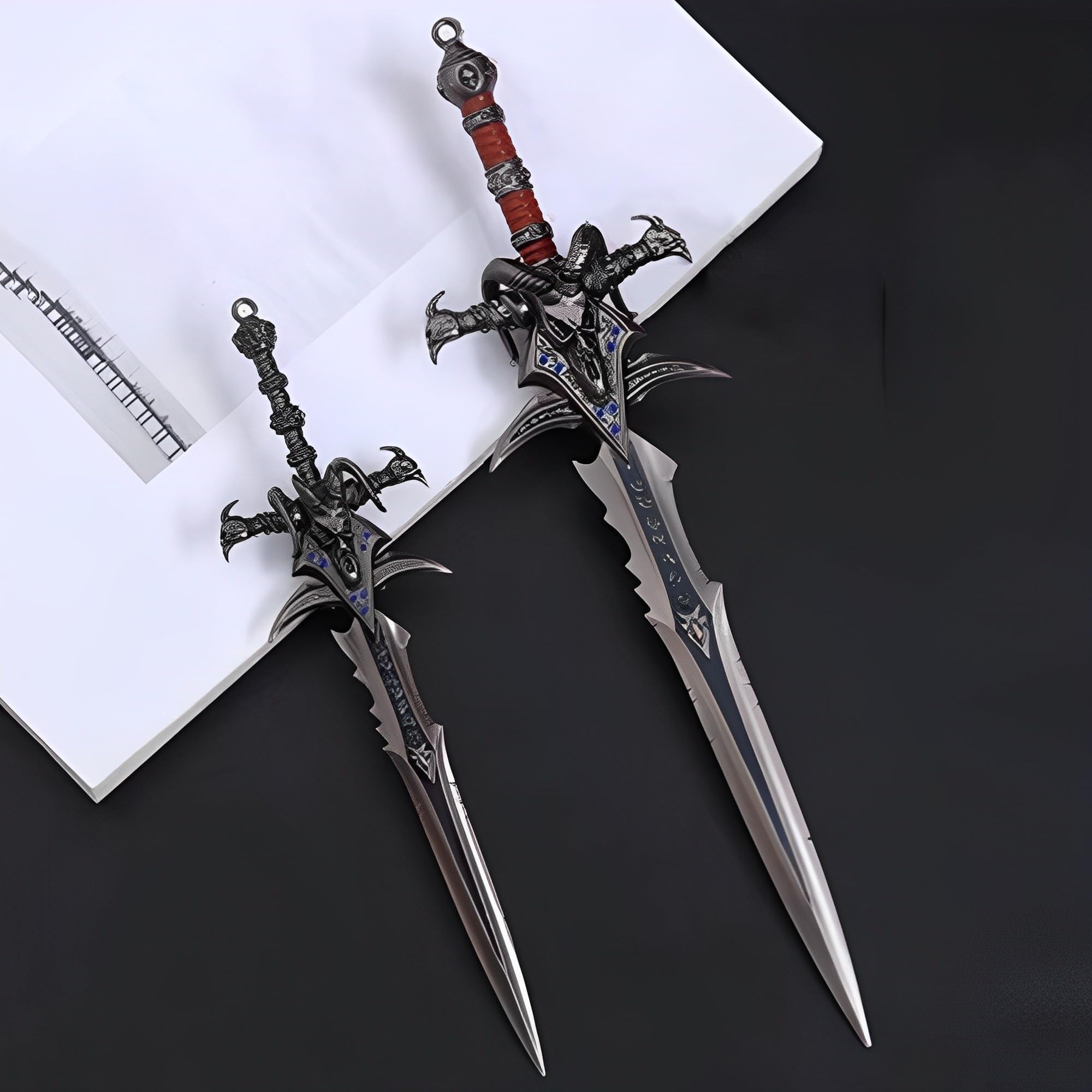 Figurine Anime, Modelli in Miniatura di Personaggi Giochi Fantasy con Supporti, Ashbringer, Frostmourne, Gorehowl