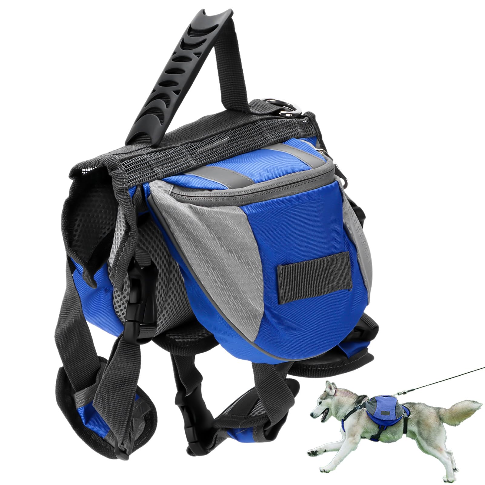 Cyrank Cablatura dello Zaino per Cani, Borsa da Sella per Cani Medio E Grande Giubbotto per Cani Cani da Barbon Cablaggio Zaino per Escursioni per Cani con Tasche per Cane Grande Medio (M)