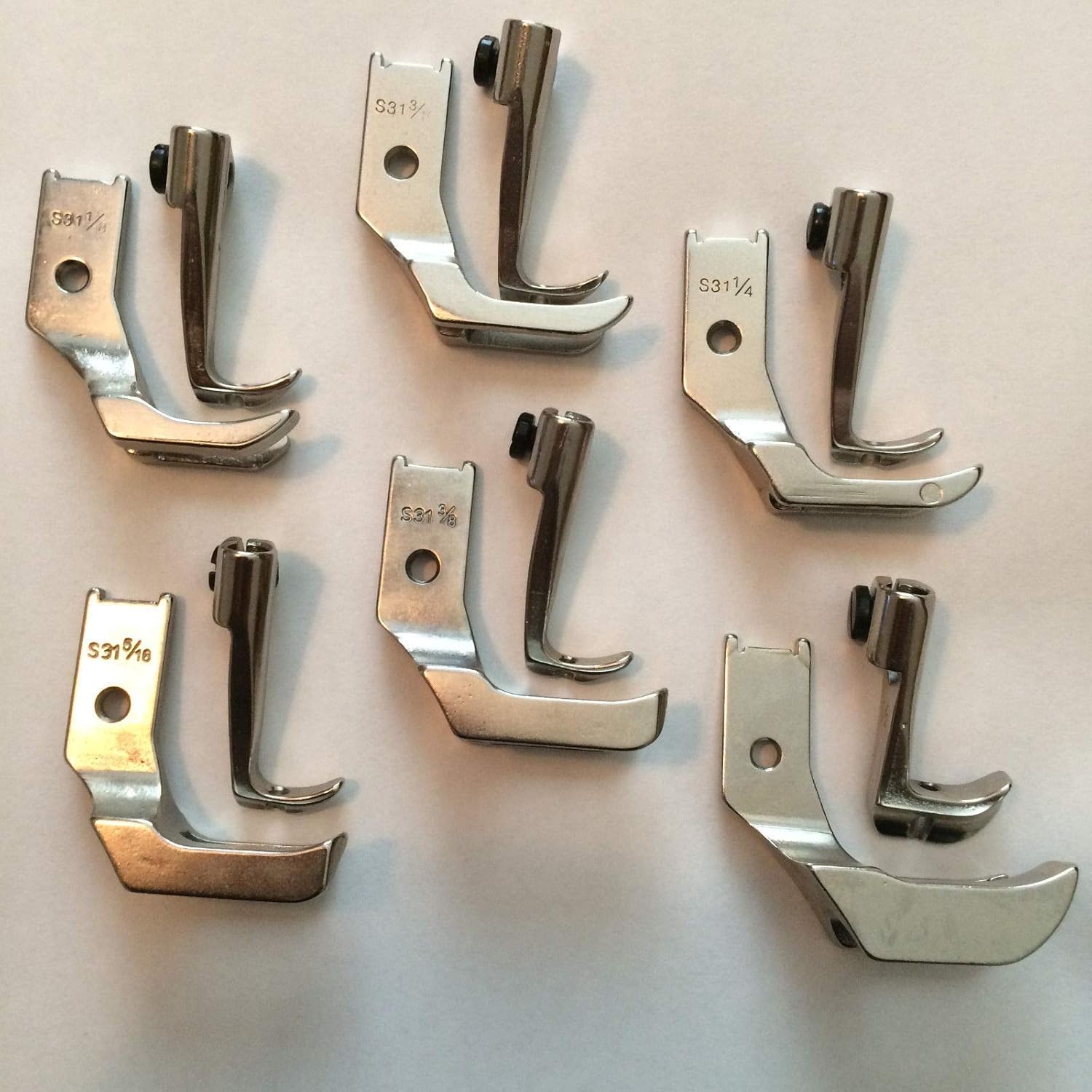 (Ship from USA) CONSEW SEWING MACHINE 206RB 225 226 WELTING PIPING WALKING FOOT SET 6 PAIRSPLKHG484UY44