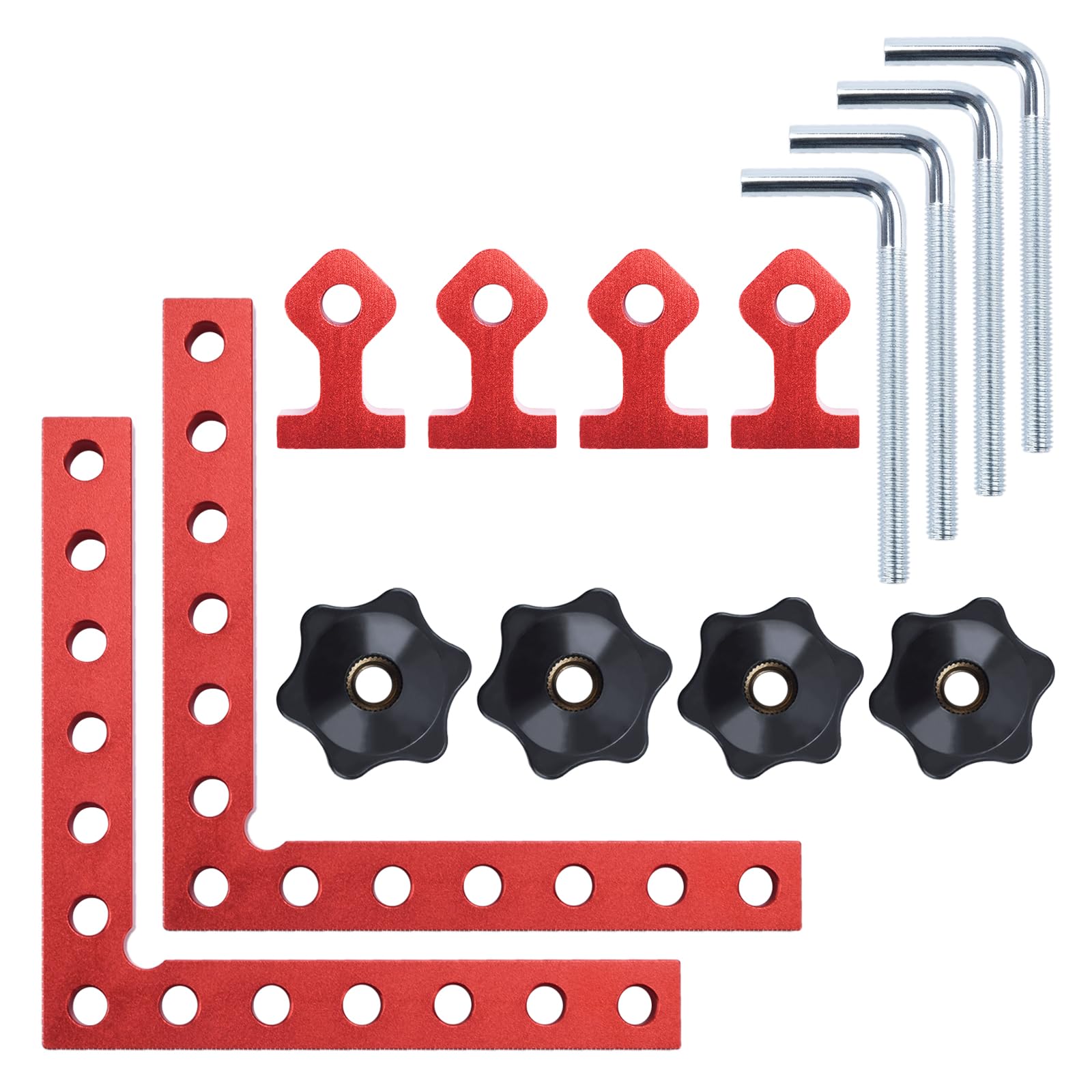 2 Sets Corner Clamps 90 Degree Right Angle Clamp Positioning Square, Aluminum Alloy Woodworking L Shape Ruler