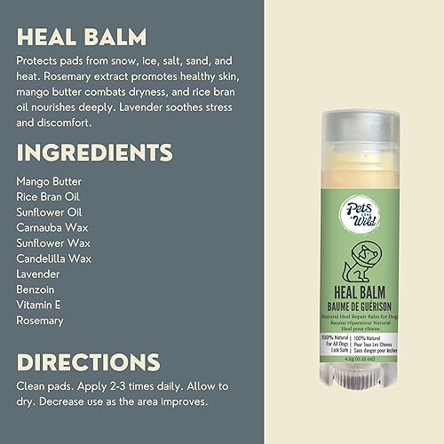 Miniatura 4 de Pets Gone Wild Kit de cuidado de perros  5 bálsamos curativos de tamaño de prueba para patas, nariz y piel, paquete de inicio para uso por primera