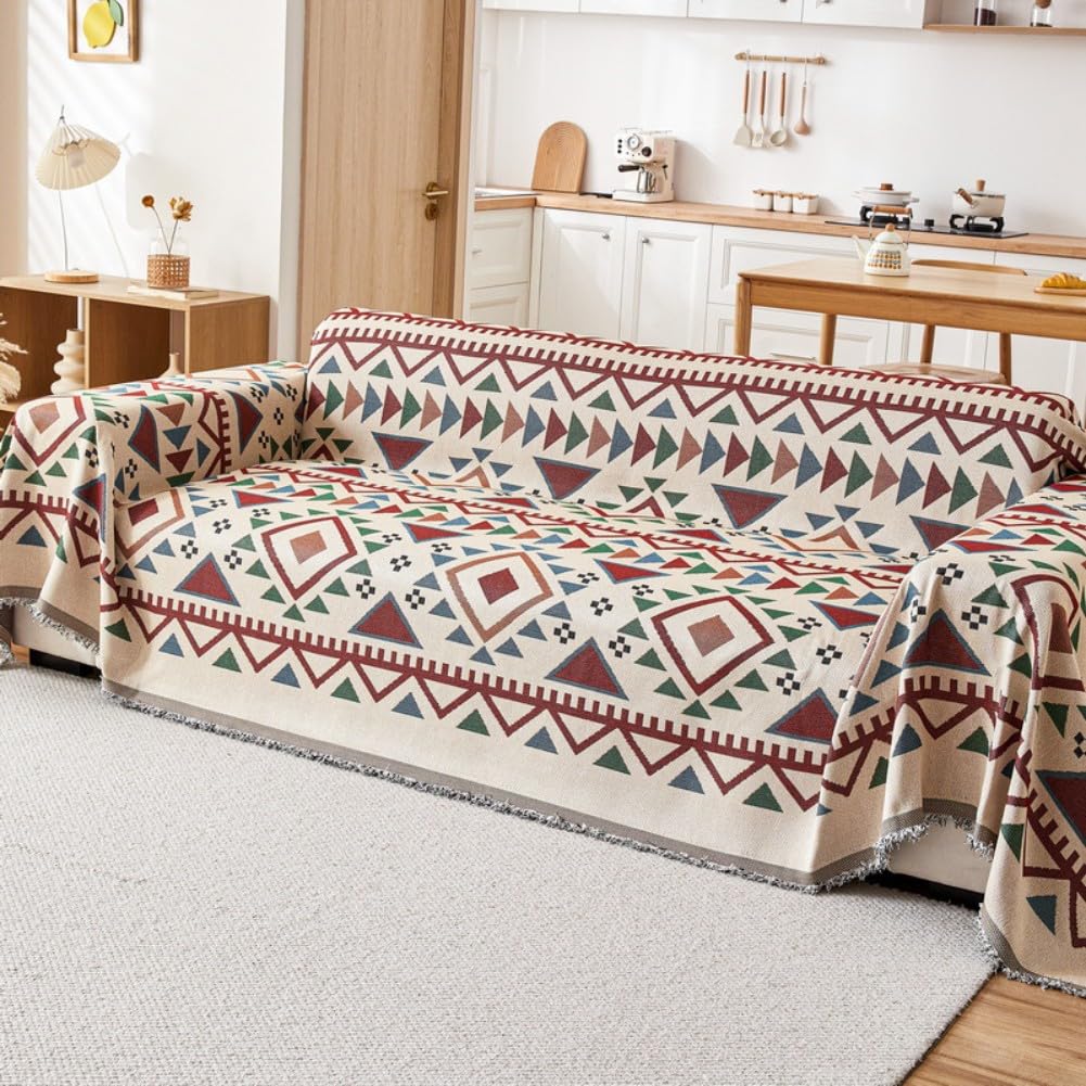 Dodobd A Throws For Sofas Large 1/2/3/4 Seater,Extr Large Throws For Settees,Woven Sof Throws Large,Bohemian Style Decorative Blanket Protector From Pets,For Chair Settees Couch Sof Bed