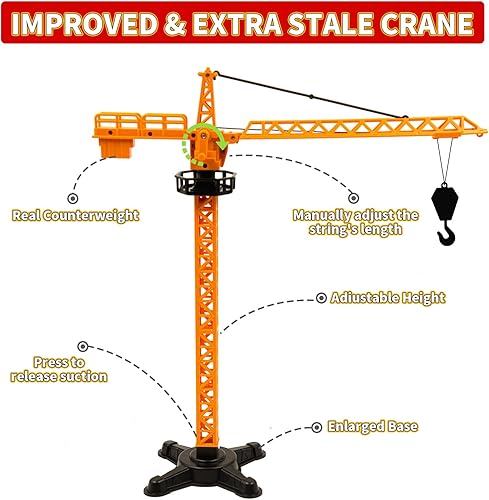Miniatura 5 de Juego de juguetes de camión de construcción, incluye camión contenedor, grúa torre, tractor, camión volquete, excavadora, camión de hormigón,