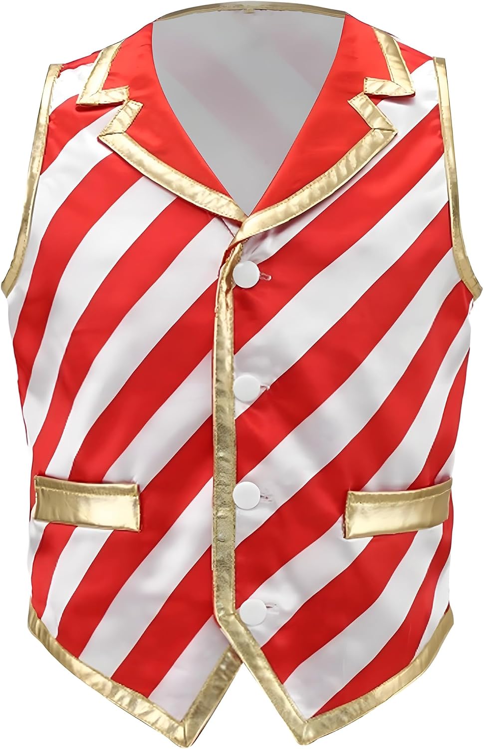 Hularka Kids Boys Christmas Formal Suit Vest Candy Cane Outfit Xmas Fancy Party Striped Waistcoat