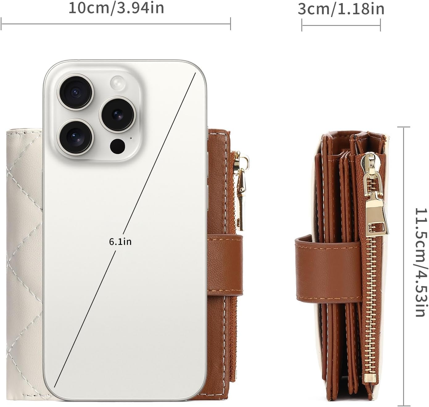 GAEKEAO Small Women Wallet Slim RFID Blocking Leather Bifold Compact Card Holder Wallet for Women with Zipper Change Pocket 3 ID Window - Image 3