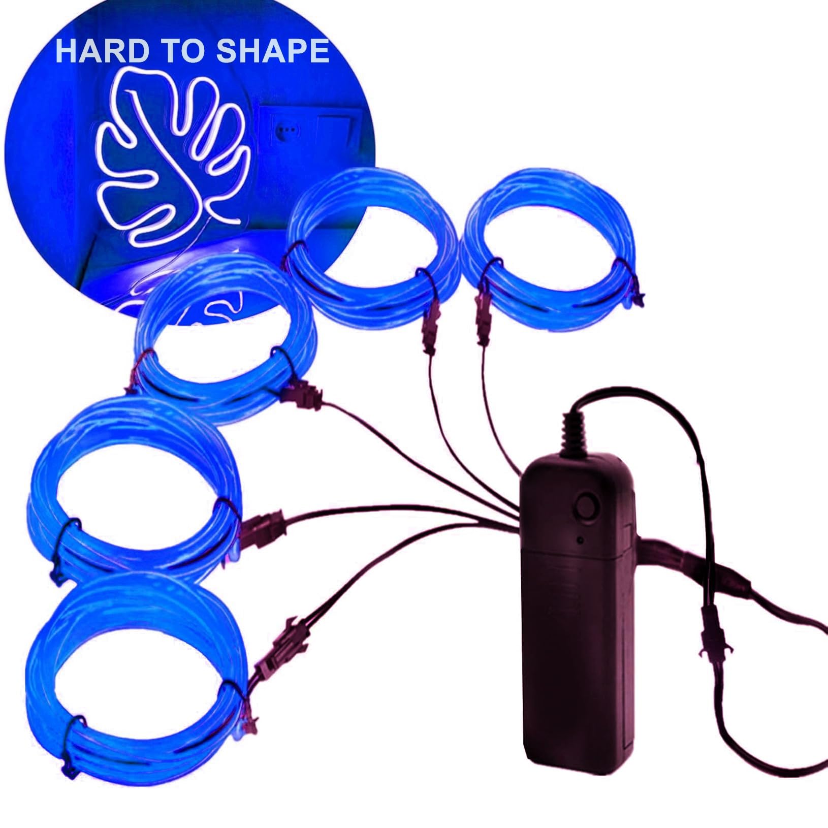 Ourbest 5in1 15Ft (5Pack 3Ft) Neon Strip Light Wire Kit, EL Wire Neon - View #11
